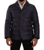 Dolce & Gabbana Blue Silk Goat Coat Blouson Winter Jacket