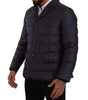 Dolce & Gabbana Blue Silk Goat Coat Blouson Winter Jacket