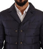 Dolce & Gabbana Blue Silk Goat Coat Blouson Winter Jacket