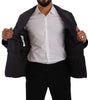 Dolce & Gabbana Blue Silk Goat Coat Blouson Winter Jacket