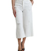 Dolce &amp; Gabbana Elegant White Mid-Waist Denim Cropped Jeans