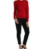 Dolce & Gabbana Red Wool Knitted Crew Neck Pullover Sweater