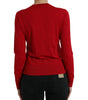 Dolce & Gabbana Red Wool Knitted Crew Neck Pullover Sweater
