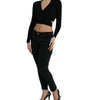 Dolce & Gabbana Black Wool V-neck Crossed Cardigan Sweater