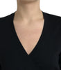 Dolce & Gabbana Black Wool V-neck Crossed Cardigan Sweater