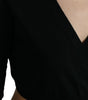 Dolce & Gabbana Black Wool V-neck Crossed Cardigan Sweater