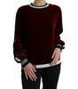 Dolce & Gabbana Bordeaux Velvet Round Neck Pullover Sweater