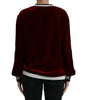 Dolce & Gabbana Bordeaux Velvet Round Neck Pullover Sweater