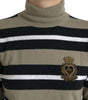Dolce & Gabbana Multicolor Stripe Wool Logo Pullover Sweater