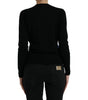 Dolce & Gabbana Black Bird Wool Long Sleeve Cardigan Sweater