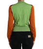 Dolce & Gabbana Multicolor Silk Crewneck Cardigan Sweater