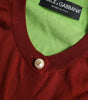 Dolce & Gabbana Multicolor Silk Crewneck Cardigan Sweater