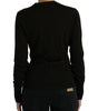 Dolce & Gabbana Black Wool V-neck Crossed Cardigan Sweater