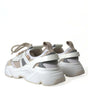 Dolce & Gabbana Beige White Daymaster Low Top Leather Sneakers Shoes