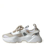 Dolce & Gabbana Beige White Daymaster Low Top Leather Sneakers Shoes