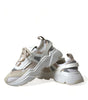 Dolce & Gabbana Beige White Daymaster Low Top Leather Sneakers Shoes