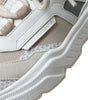 Dolce & Gabbana Beige White Daymaster Low Top Leather Sneakers Shoes