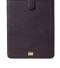 Dolce & Gabbana Dark Brown Leather Logo Plaque Cover Sleeve Tablet Case
