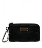Dolce & Gabbana Elite Black Nylon & Leather Pouch with Logo Detail
