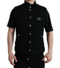Dolce & Gabbana Black Rayon Buttoned Vest Logo Jacket