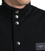 Dolce & Gabbana Black Rayon Buttoned Vest Logo Jacket