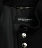 Dolce & Gabbana Black Rayon Buttoned Vest Logo Jacket