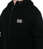 Dolce & Gabbana Black Cotton Hooded Logo Bomber Jacket