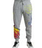 Dolce & Gabbana Gray Cotton Graffiti Sweatpants Jogger Pants