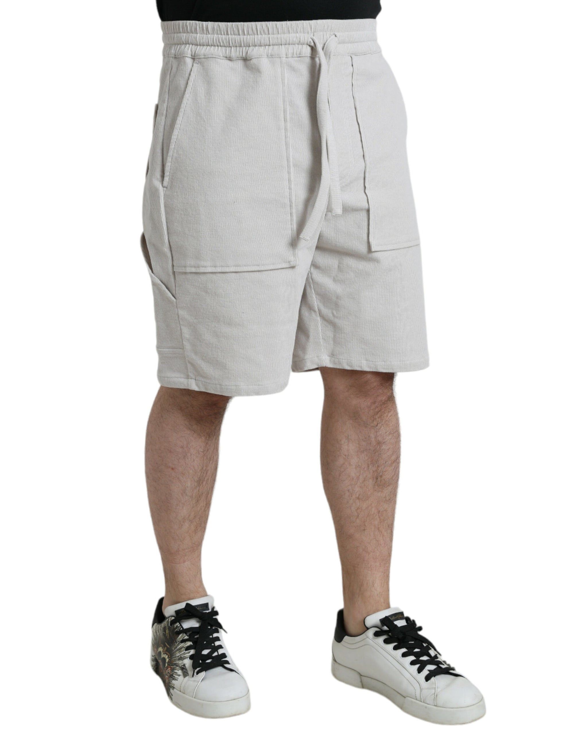 Bermuda homme en velours côtelé beige Dolce &amp; Gabbana