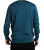 Dolce &amp; Gabbana Silk V-Neck Peacock Feather Sweater