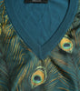 Dolce &amp; Gabbana Silk V-Neck Peacock Feather Sweater