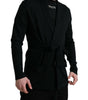 Robe élégante en cachemire noir Dolce & Gabbana avec ceinture à la taille