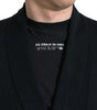 Robe élégante en cachemire noir Dolce & Gabbana avec ceinture à la taille