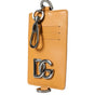 Porte-cartes élégant en cuir de veau orange Dolce &amp; Gabbana