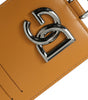 Porte-cartes élégant en cuir de veau orange Dolce &amp; Gabbana