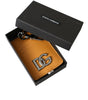 Porte-cartes élégant en cuir de veau orange Dolce &amp; Gabbana