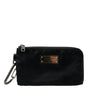 Dolce & Gabbana Sleek Designer Nylon-Leather Pouch in Black