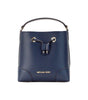 Michael Kors Mercer Small Navy Pebbled Leather Bucket Crossbody Bag Purse