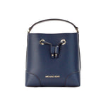 Michael Kors Mercer Small Navy Pebbled Leather Bucket Crossbody Bag Purse