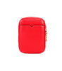 Michael Kors Jet Set Bright Red Pebbled Leather North South Chain Crossbody Bag