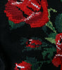 Sac fourre-tout noir brodé à fleurs chic Dolce & Gabbana