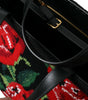 Sac fourre-tout noir brodé à fleurs chic Dolce & Gabbana