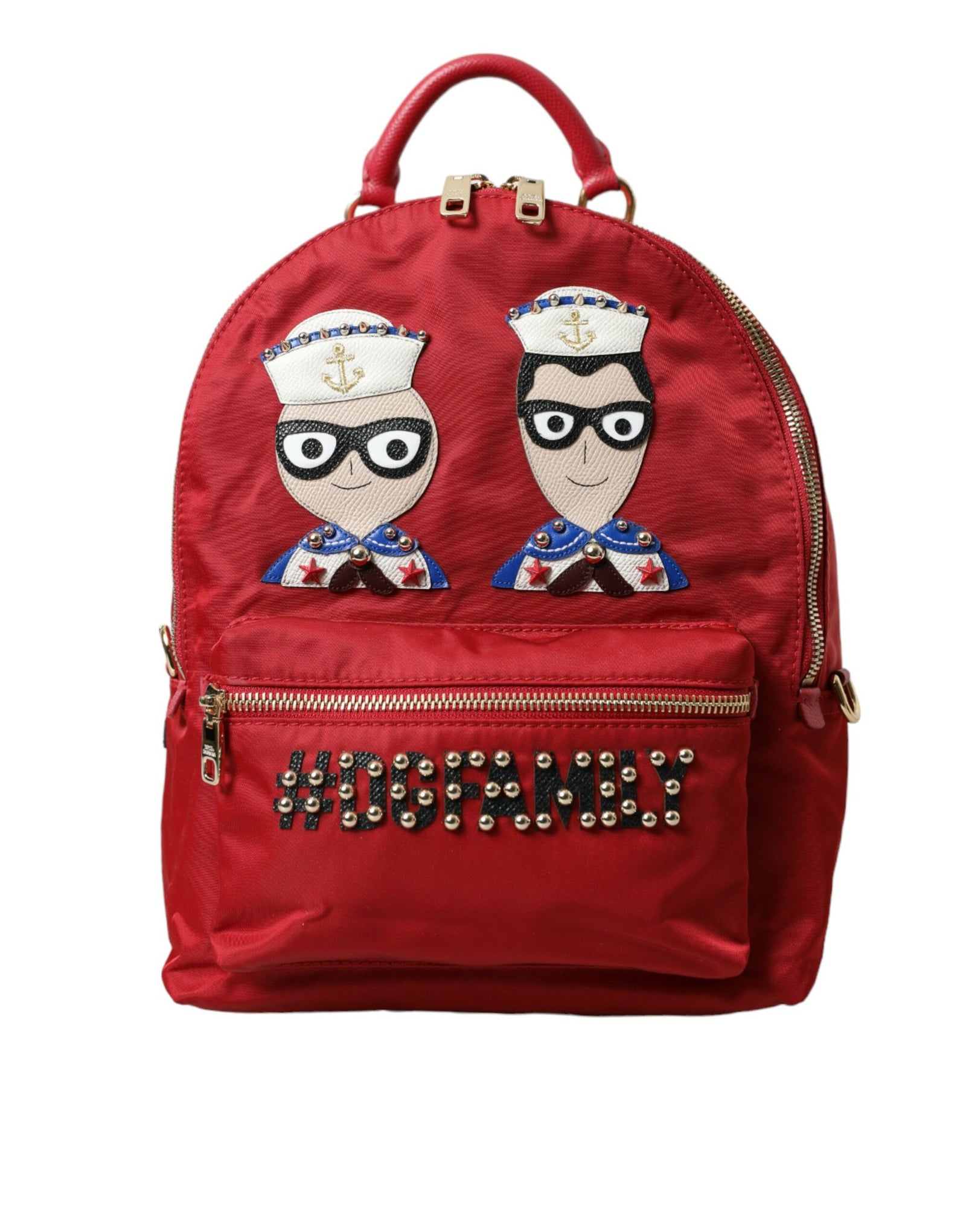 Sac à dos rouge orné de détails dorés Dolce & Gabbana