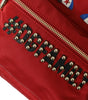 Dolce & Gabbana Embellished Red Backpack with Gold Detailing