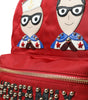Dolce & Gabbana Embellished Red Backpack with Gold Detailing