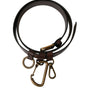Dolce & Gabbana Brown Calf Leather Gold Metal Buckle Belt