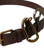 Dolce & Gabbana Brown Calf Leather Gold Metal Buckle Belt