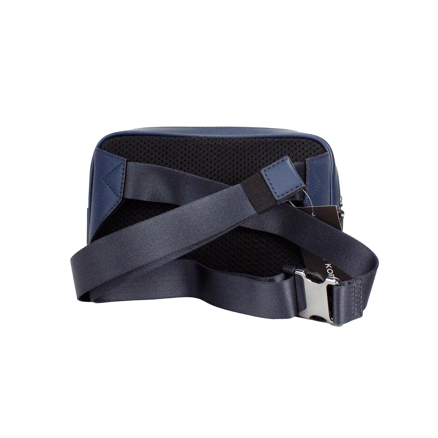 Sac ceinture Michael Kors Cooper, petit modèle bleu marine en cuir lisse à double fermeture éclair