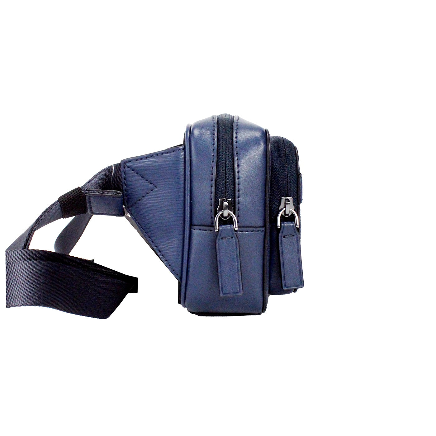 Sac ceinture Michael Kors Cooper, petit modèle bleu marine en cuir lisse à double fermeture éclair