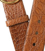 Dolce & Gabbana Brown Exotic Leather Round Buckle Belt